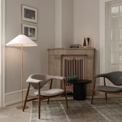 9602 floor lamp, Brass-canvas