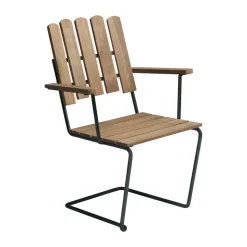 A2 armchair, Untreated teak-black