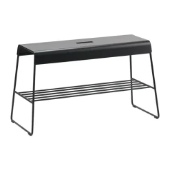 A-bench outdoor bench with shelf 45 cm, Black