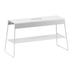 A-bench outdoor bench with shelf 45 cm, Soft Grey