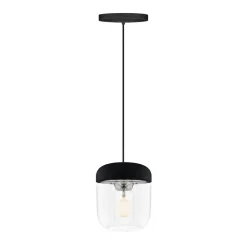 Acorn lamp shade black, polished steel
