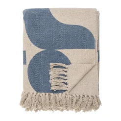 Agno cotton throw 130x160 cm, Beige-blue