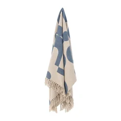 Agno cotton throw 130x160 cm, Beige-blue