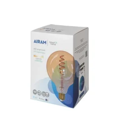Airam Smart Home Filament LED-globe light source, Amber, 125mm, spiral e27, 6w