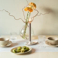 Airy table runner 35x120 cm, beige