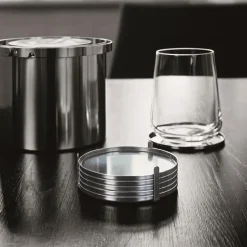 AJ coasters, stainless steel