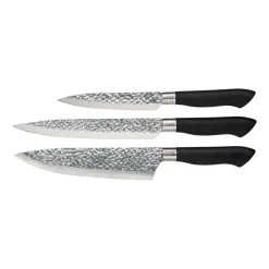 Akira knife set in stainless steel 3 knives, Black