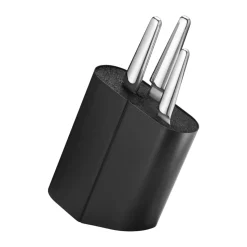 Alfredo knife block, Stainless steel-black