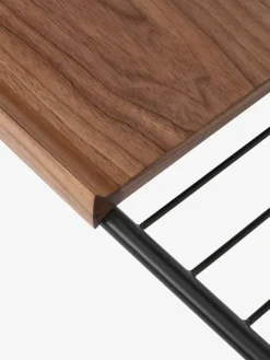 Alima storage trolley varnished walnut, Black & lacquered walnut