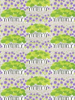 Allé oilcloth, Green-purple