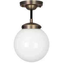 Alley ceiling lamp IP44, Antique brass-white