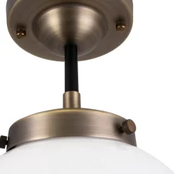 Alley ceiling lamp IP44, Antique brass-white