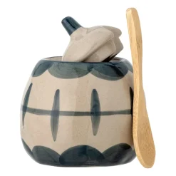 Allium milk pitcher and sugar bowl, Blue waves-bamboo
