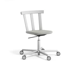 Alt chair swivel base upholstered seat birch, Hallingdal 65-110 light grey-light grey 51