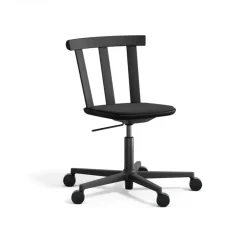 Alt chair swivel base upholstered seat birch, Hallingdal 65-180 black-matte black 99