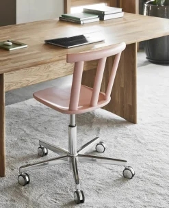 Alt chair swivel base upholstered seat birch, Vidar 4, 633 pink-mauve 27