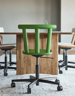 Alt chair swivel base upholstered seat birch, Hallingdal 65-960 green-moss green 16