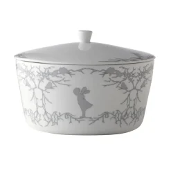 Alv serving terrin with lid, White-grey