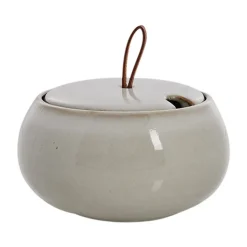 Amera sugar bowl with lid Ø13 cm, White sands