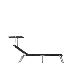 Amigo Top sun lounger, Fabric textaline black-aluminium frame-sunroof