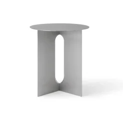 Androgyne side table Ø40cm, Brushed steel