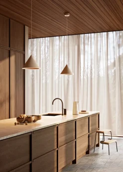 Annular pendant small, Beige