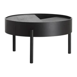 Arc coffee tableØ66 cm, Black-ash
