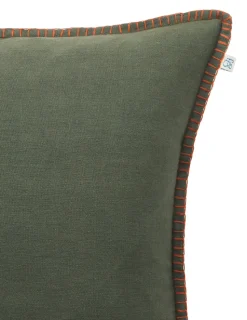 Arun cushion cover 50x50 cm, Forest green-terracotta