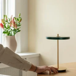 Asteria Move table lamp, Forest green