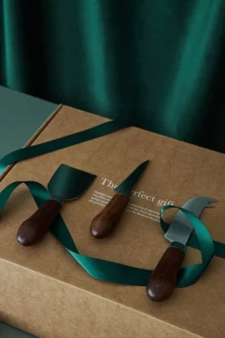 Astrid cheese knife set 3-pack, Brown-silver