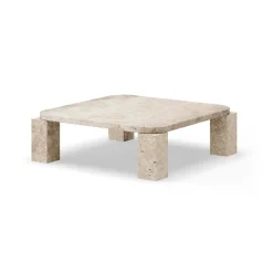 Atlas coffee table 82x82 cm, Unfilled Travertine