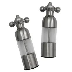 Axia salt- and pepper mill set, Brushed steel