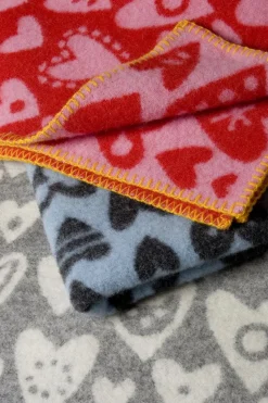 Baby Heart wool blanket, grey