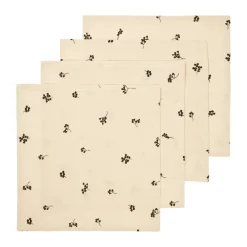 Baies cotton napkin 40x40 cm 4-pack, Natural-dark chocolate