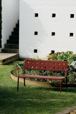 Balcony Lounge bench with armrest 121.5x69 cm, Iron red