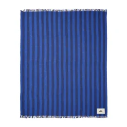 Band throw 160x200 cm, Blue & Black