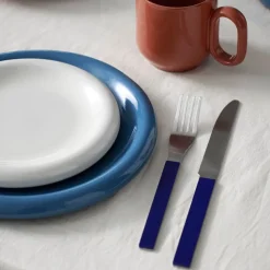 Barro plate, Dark blue, Ø24 cm 2-pack