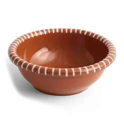 Barro salad bowl, Natural with stripes, Ø26 cm