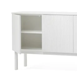Beam side table, Light grey, stand in white oiled oak