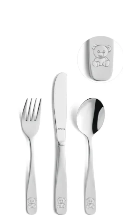 Bear children's cutlery 3 pieces, Stainless steel