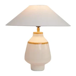 Becky lamp base Ø15x30 cm, White-mustard