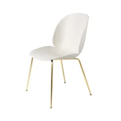 Beetle chair, Alabaster white-brass legs