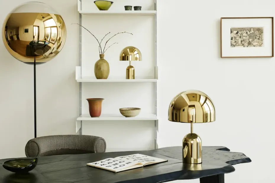 Bell Portable table lamp, Gold