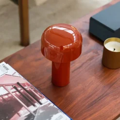 Bellhop portable table lamp, Brick red