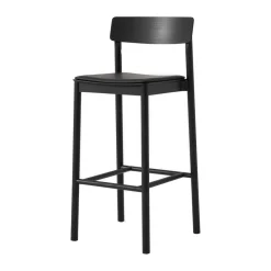 Betty TK17 Bar Chair 75 cm, Noble leather black-black laquered ash