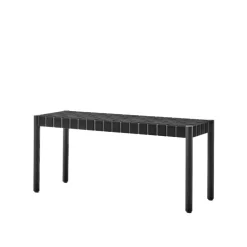 Betty TK4 bench, Black. black braided linen seat