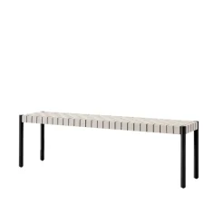 Betty TK5 bench, Black. natural braided linen seat