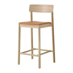 Betty TK14 Counter Chair 65 cm, Noble leather cognac-lacquered solid oak