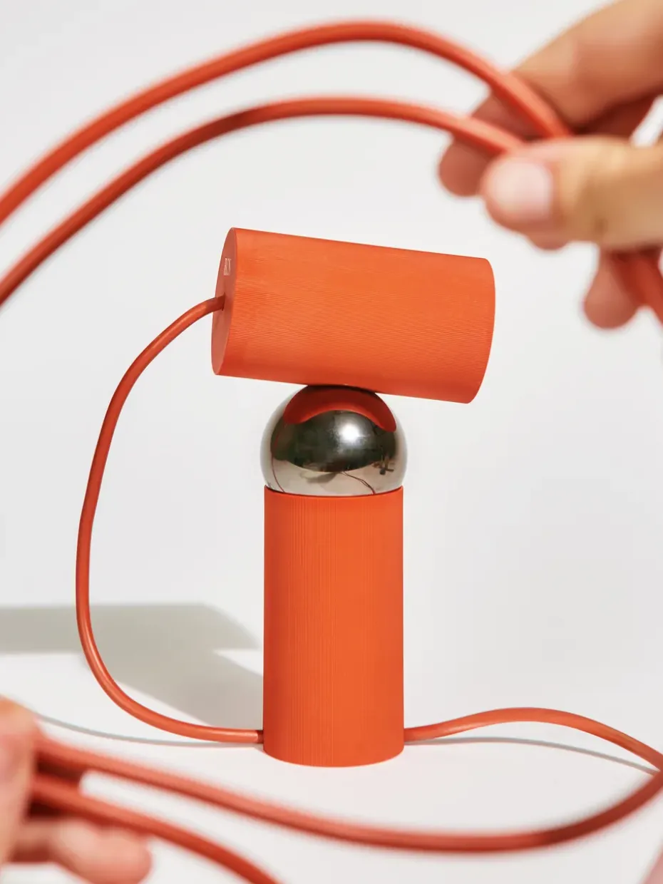 Bilboquet table lamp, Tomato