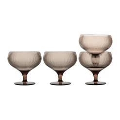 Billi champagne coupe 30 cl set of 4, Brown